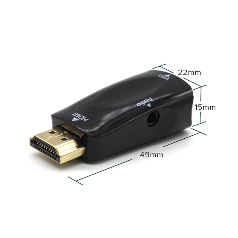 1080P HDMI мужчина к VGA Женский адаптер видео конвертер 3,5 мм кабель аудиовыхода Горячий