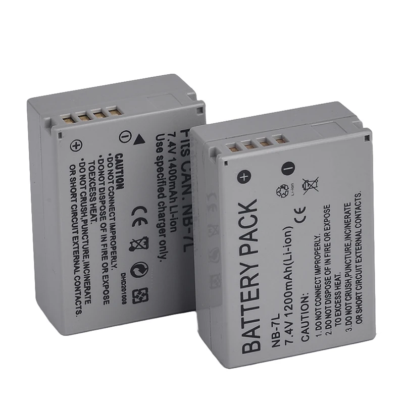 

2 x FULLY DECODED Li-ion Battery NB-7L FOR Canon PowerShot G10 G11 G12 SX30 IS