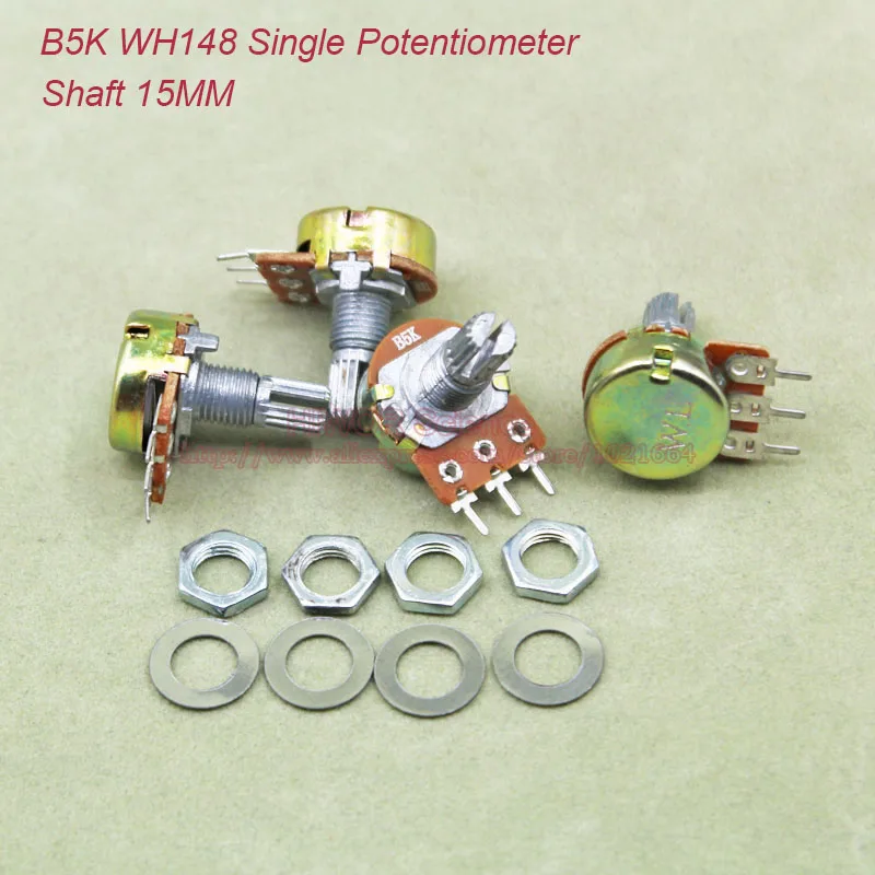 (10 шт./лот) B5K 5K OHM 5KOhm WH148 Линейный одиночный Поворотный Потенциометр Горшки вал 15