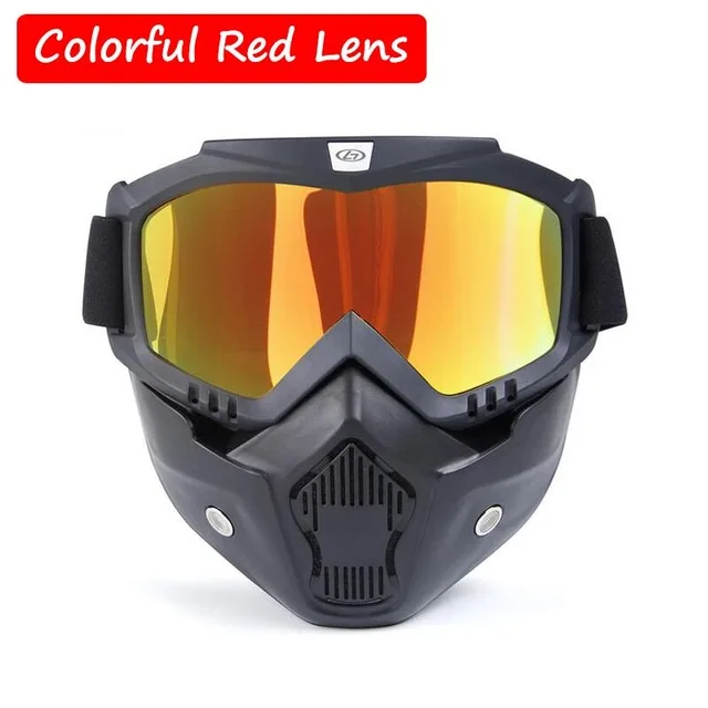 Военная Тактическая Маска, очки, военная игра, страйкбол, спортивные защитные очки для глаз, ветрозащитные, для улицы, защитные спортивные очки - Цвет: Colorful Red Lens