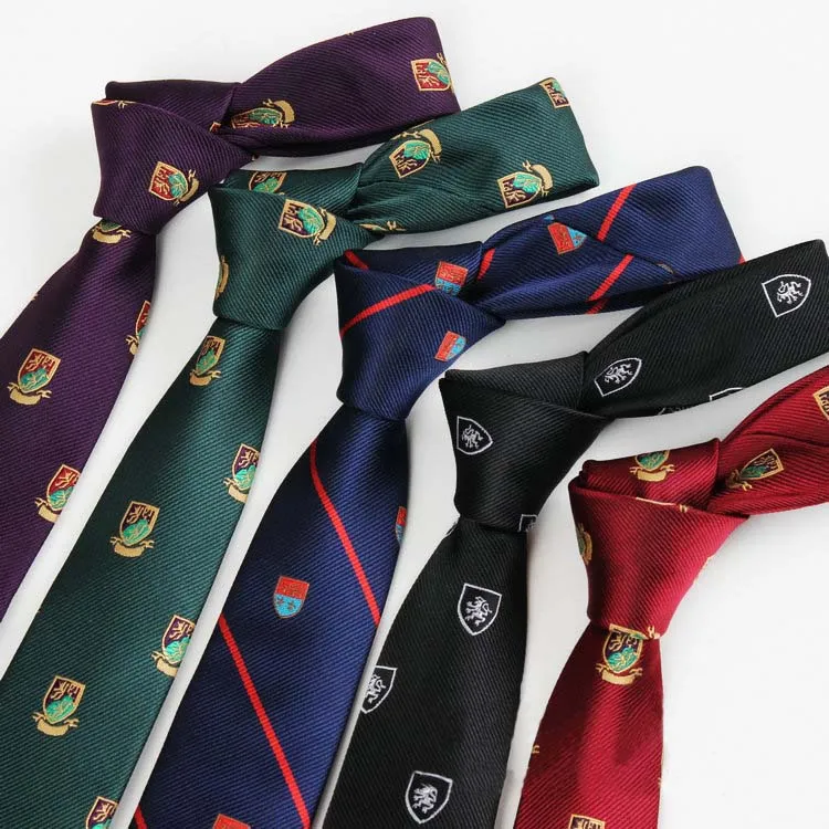 6cm Mens Polyester silk jacquard ties Company team tag ties casual