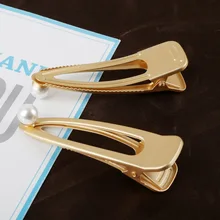 8x2,3 см Золотая Серебряная винтажная матовая металлическая боковая заколка для волос для девочек заколки