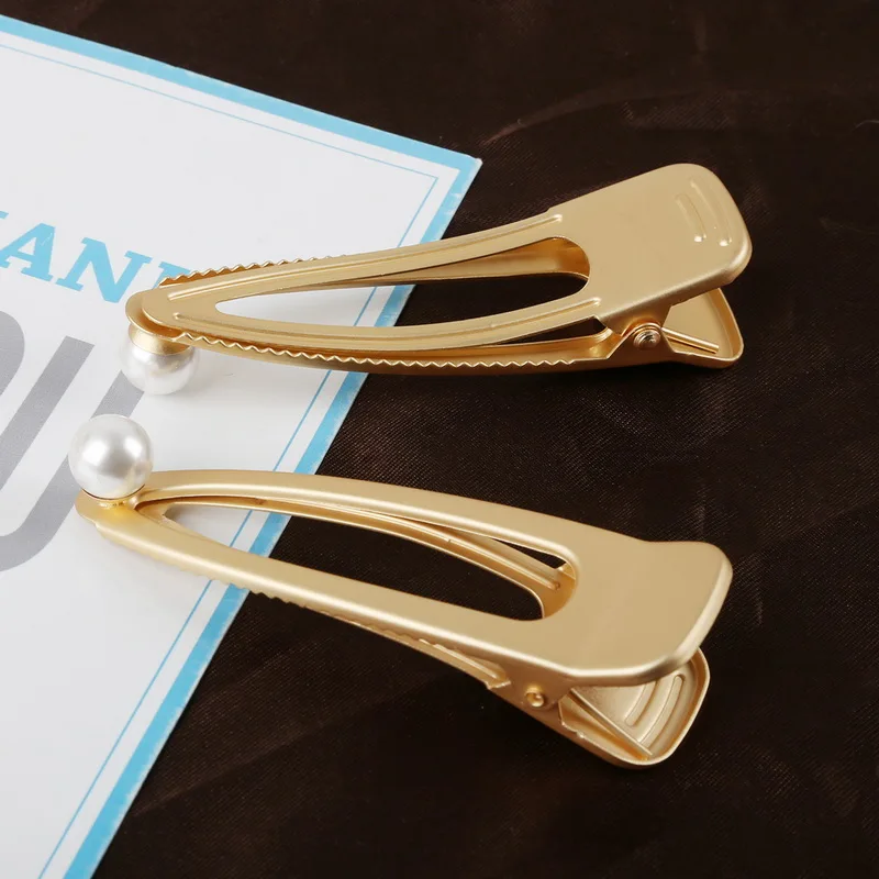 8x2.3cm Gold Silver Vintage Brushed Metal Side Hair Clip Girls Hairpins