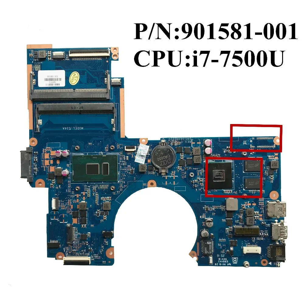 Отлично подходит для HP 15 AU Материнская плата ноутбука I7 7500U Процессор DDR4 940MX 2 Гб