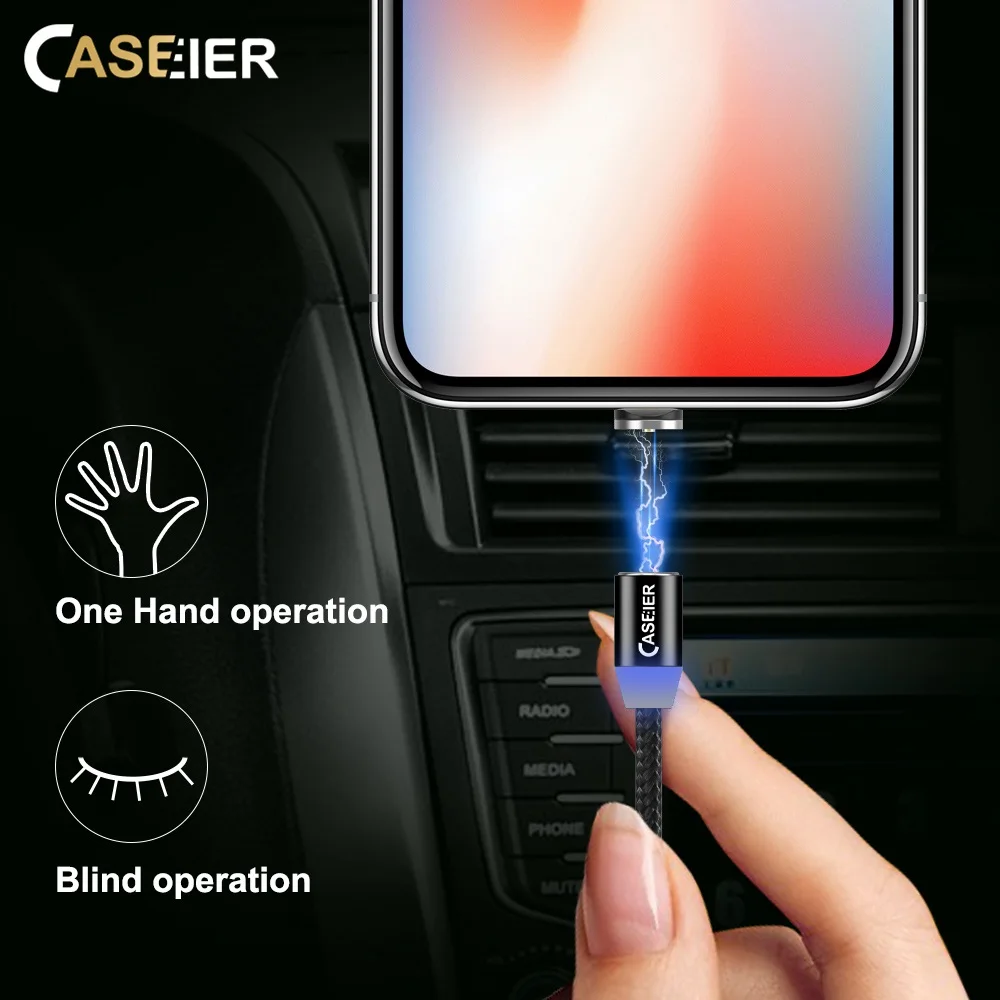 

CASEIER Magnetic Cable Micro usb Type C Fast Charging Adapter For iPhone XS MAX XR X Micro usb Type C Magnetic Cable For Samsung