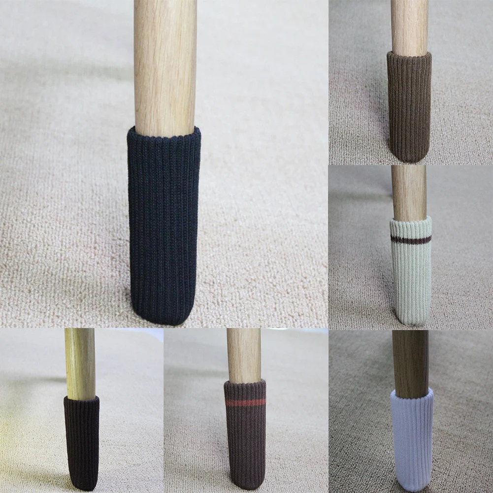 4 шт. Защитная мебель для ног рукав покрытие стола нескользящие носки для ног для стула защита пола вязание утолщение