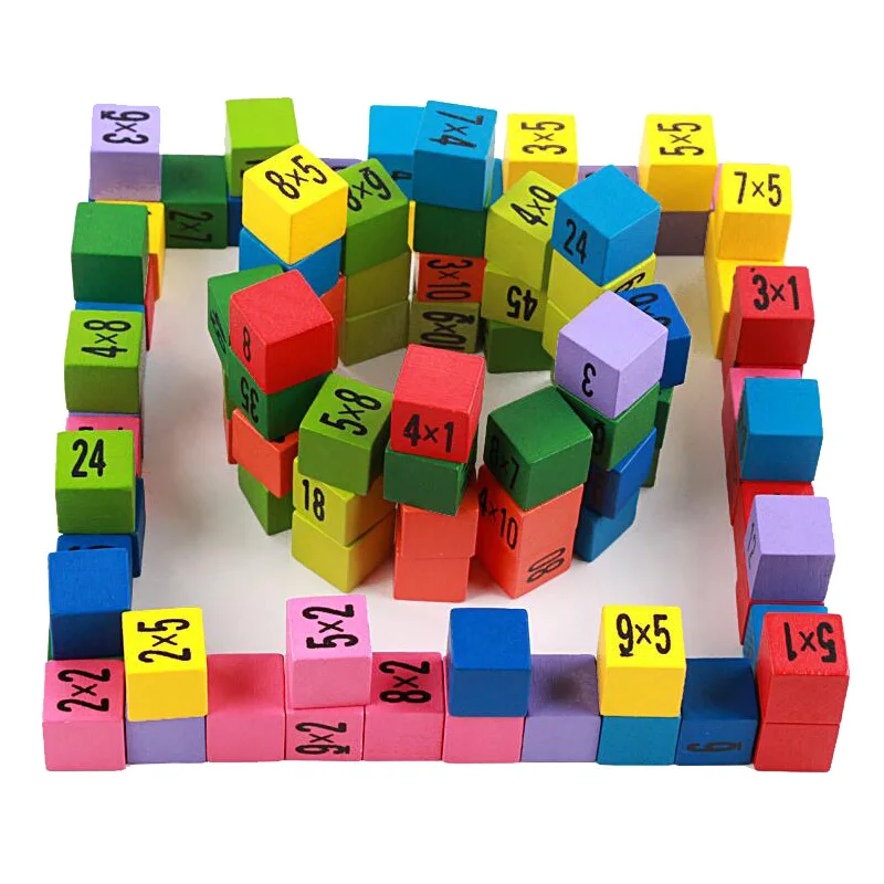 Baby Wooden Toys 99 Multiplication Table Math Toy 10*10 Figure Blocks Baby Learn Educational Montessori Gifts