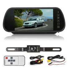A set of Rear View Backup Mirror Monitor 7” LCD +Night Vision Reverse Camera with Bluelight Parking Camera Monitor