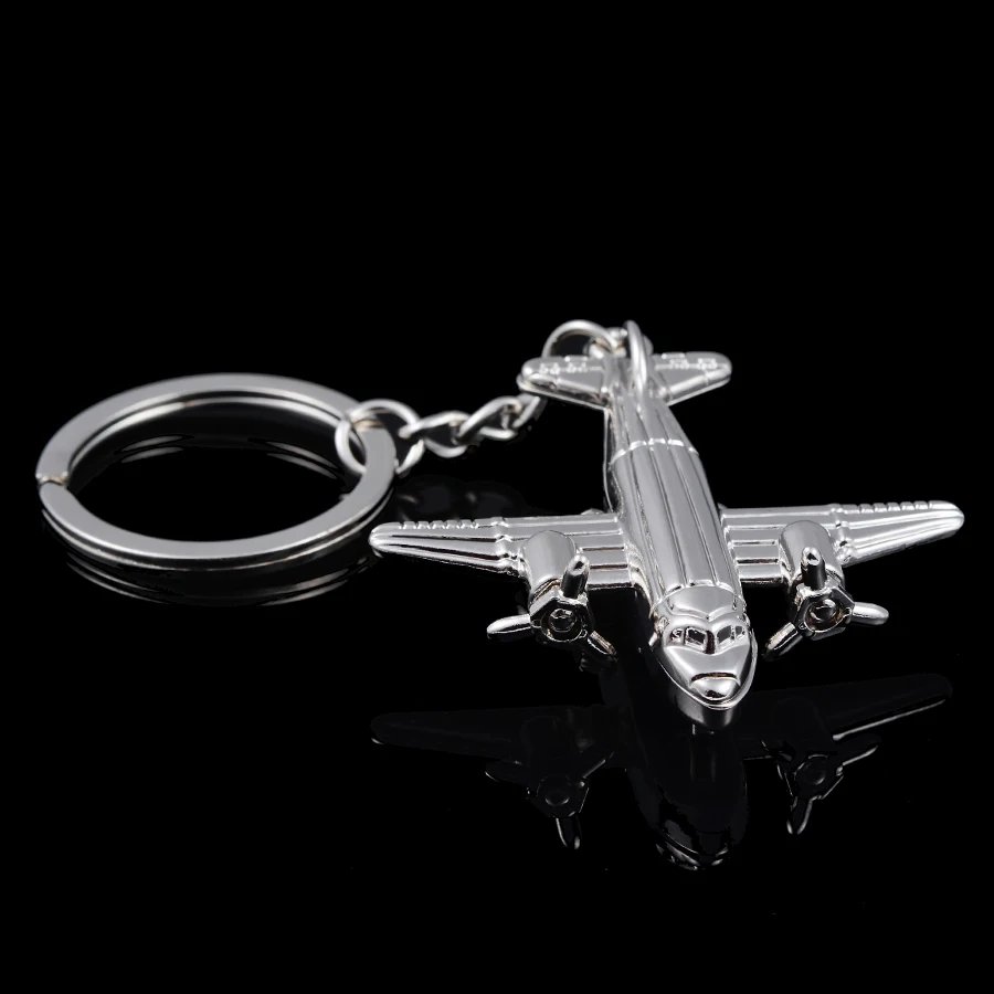

10pcs Novelty 3D Wings Pulley Aircraft Keychain Car Keyring Charm Pendant Keyfobs Porte Clef Key Holder Accessories Gift J003