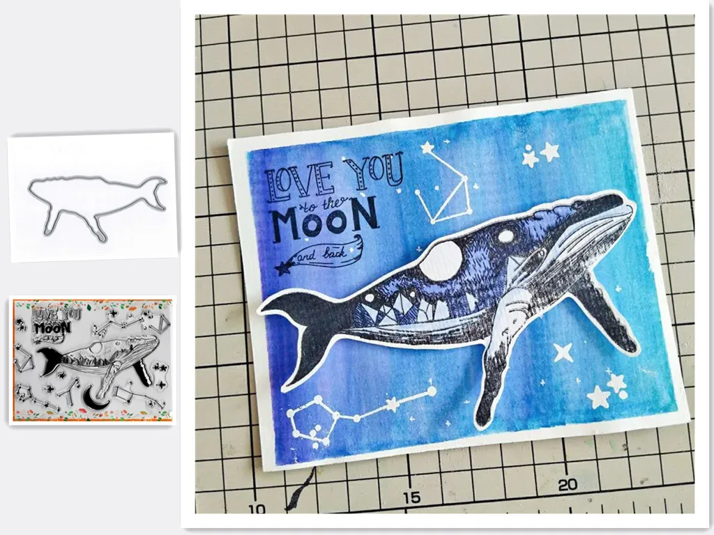 

Whale Animal Die Stamp Sets Stamp and Dies 2019 for Card Making Scrapbooking Album Embossing Paper Craft Stamp Sets with Dies