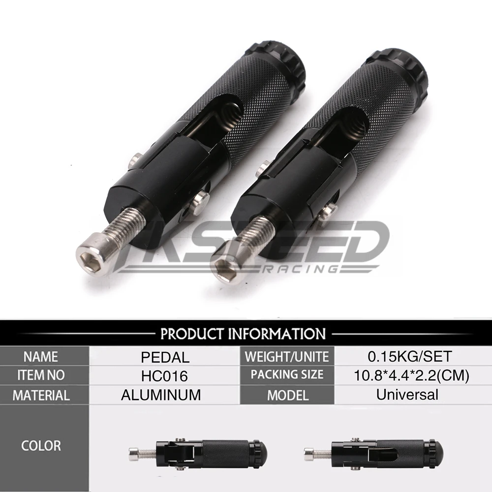 1 пара черный CNC Универсальный Мотоцикл Велосипед Складной Подножки задние Педали Набор