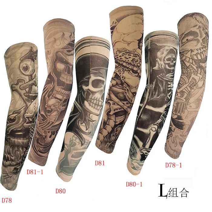 Татуировка рукава руки мужчины рукав прямой унисекс УФ Защита общий открытый временный рукав с татуировками Мужские рукава Вечерние