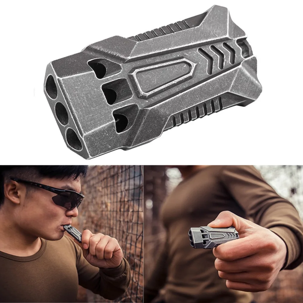 

High Quality120db EDC Emergency Aluminum Whistle Camping Survival Keychain Kit for Outdoor Activities Pesonal Safe Security