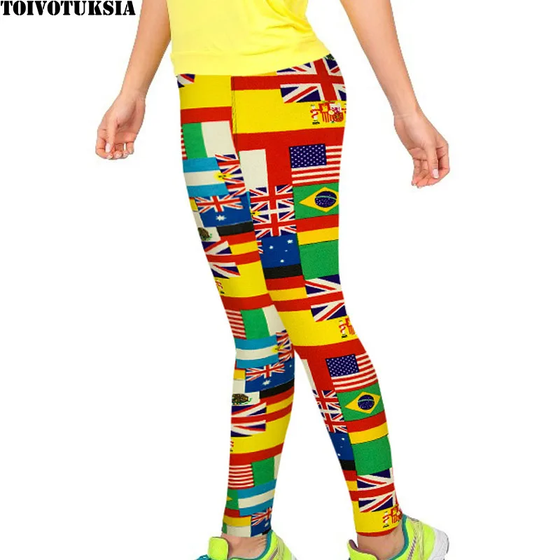 TOIVOTUKSIA Flag Legins National Ethnic Style Retro