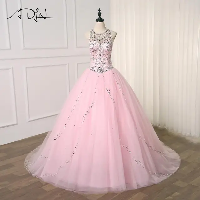 ADLN New Arrival Pink Quinceanera Dresses Tulle With