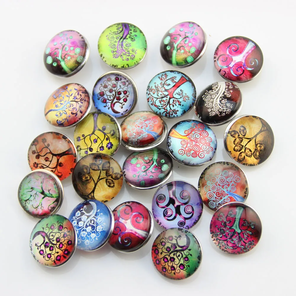 Family Tree Snap Button 18mm Jewelry Snap Buttons For Snap Button