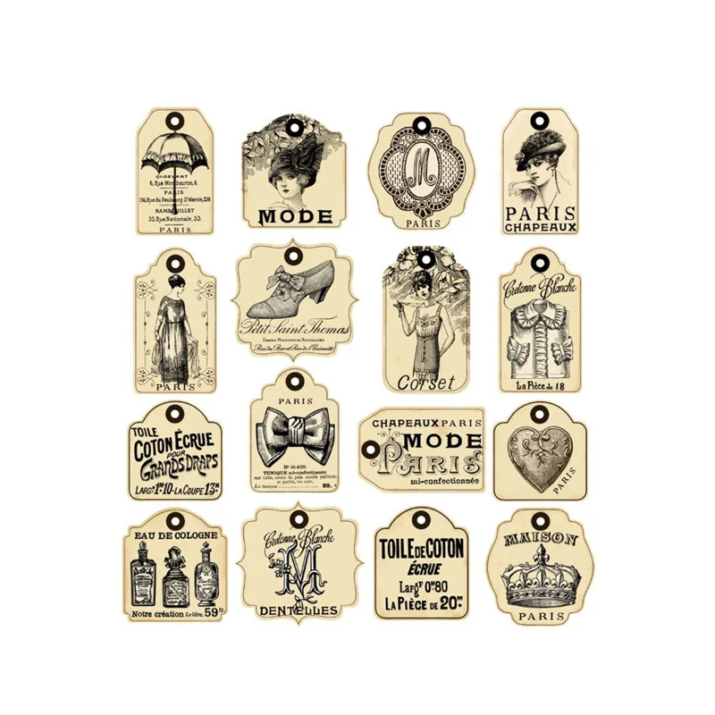 

2 PCS Vintage Sewing Tag Cosas Kawaii Uncut Stickers Scrapbooking Stationery Washi Tape Set School Supplies