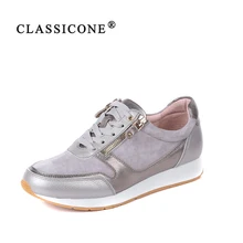 CLASSICONE women shoes spring autumn woman sneakers scoop flats with genuine leather fashion lace-up brand luxury style casual CLASSICONE women shoes spring autumn woman sneakers scoop flats with genuine leather fashion lace-up brand luxury style casual