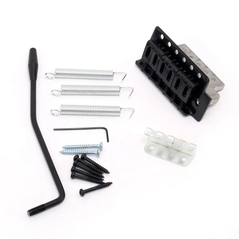 

Licensed Guitar Tremolo Bridge System Set for Gear Stratocaster Squier Electric Guitar Replacement, Black