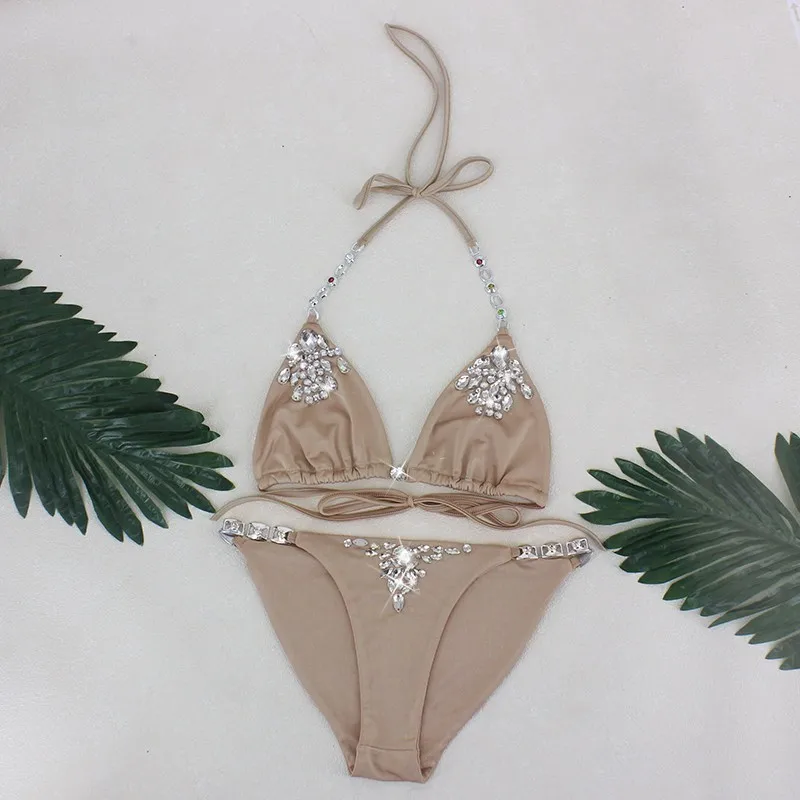 pfflook Diamond Swimsuit Crystal Bikini Set Brazilian Padded Swimsuits Push Up Swimwear Sexy Women Biquini 2017 Bathing Suit