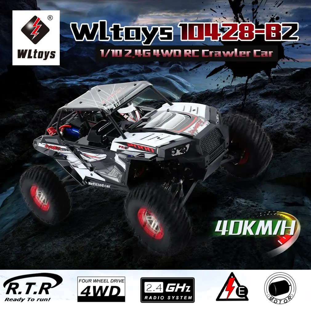 Best RC 1 10 2.4G 4WD Electric Rock Climbing Crawler RC car Desert Truck Off Road Buggy Vehicle with LED Light RTR Vehicle 10428 B2