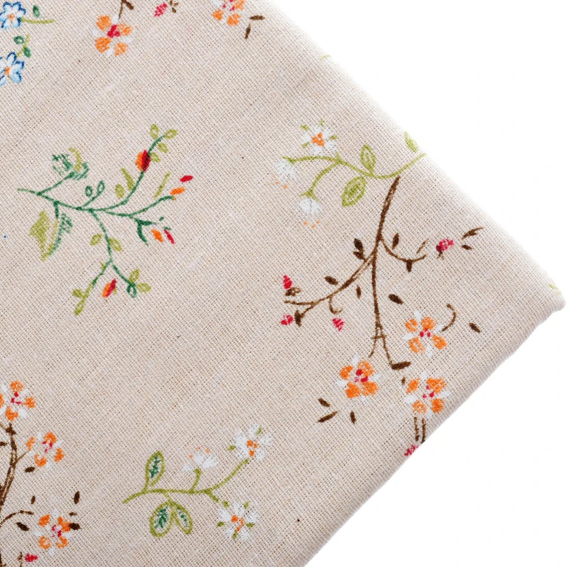 Хлопковая льняная ткань Telas для полных четвертей швейный Материал Ткань для скатерти Сумки Ремесло платье ботанический узор 100x150 см