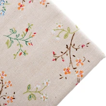 Хлопковая льняная ткань Telas для полных четвертей швейный Материал Ткань для скатерти Сумки Ремесло платье ботанический узор 100x150 см