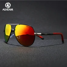KDEAM лягушка, зеркальные мужские поляризованные солнцезащитные очки с УФ-защитой, модные высококачественные брендовые дизайнерские крутые очки для вождения, пилот KD8725