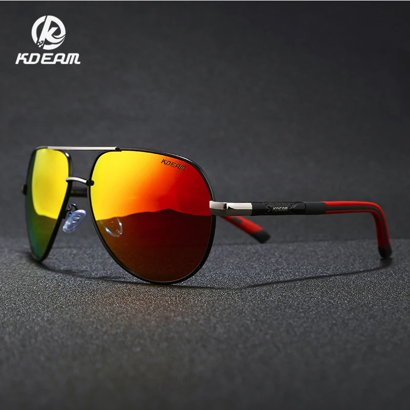 

KDEAM Frog Mirror Men Polarized UV Protection Sun Glasses fashion High Quality Brand Designer Cool Driving Eyewear Pilot KD8725