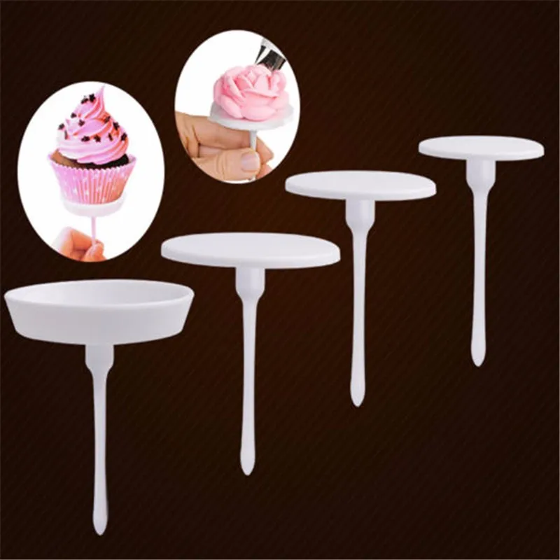 

TTLIFE 4pcs/set Cake Cupcake Stand Icing Cream Decorating Tool Cake Flower Needle Nail Baking Tools Free Shipping