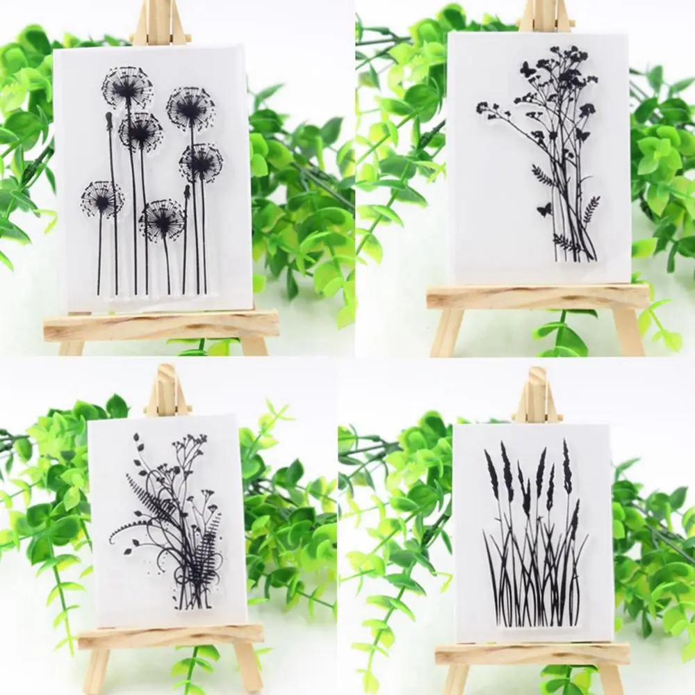 

1PC New Transparent Silicone Rubber Stamp Fashion Various Flower&Grass Sheet Clinging Scrapbooking DIY Craft