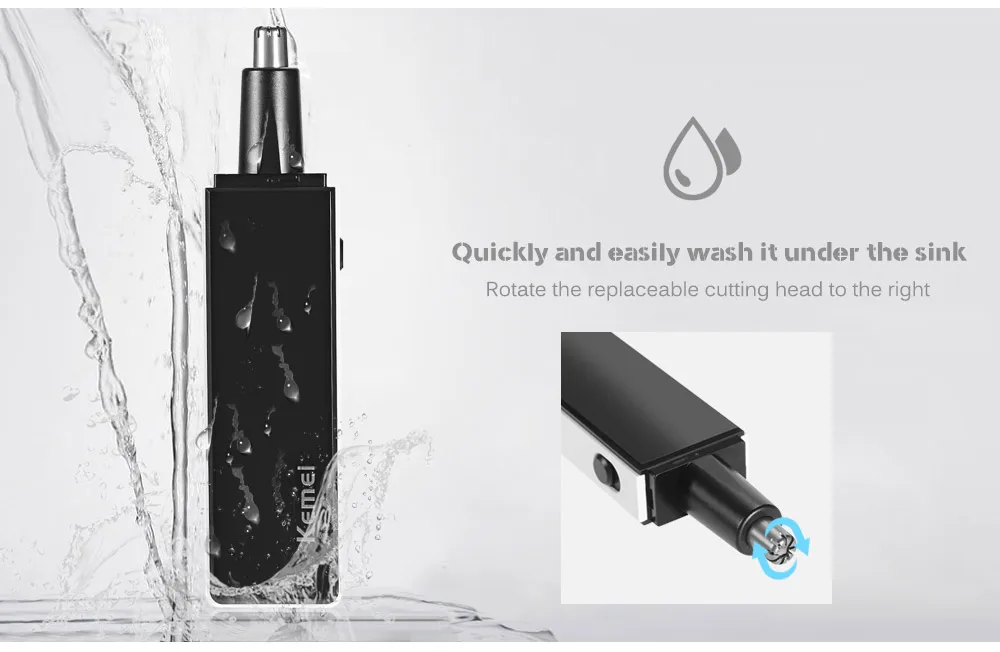 KM - 6672 2 in 1 Rechargeable Nose Ear Sideburns Cleaner Hair Trimmer