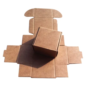 

4x4x2.5cm Kraft Paper Boxes For Jewelry Brown Blank Box Handmade Soap 30PCS Paper Packing Boxes For Jewelry Crafts H0101