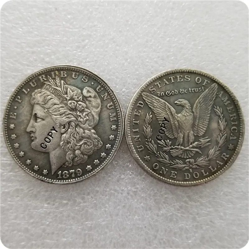Антикварная Серебряная монета США(1878-1904) S Morgan Dollar копия памятных монет-копия монет - Цвет: 1879S