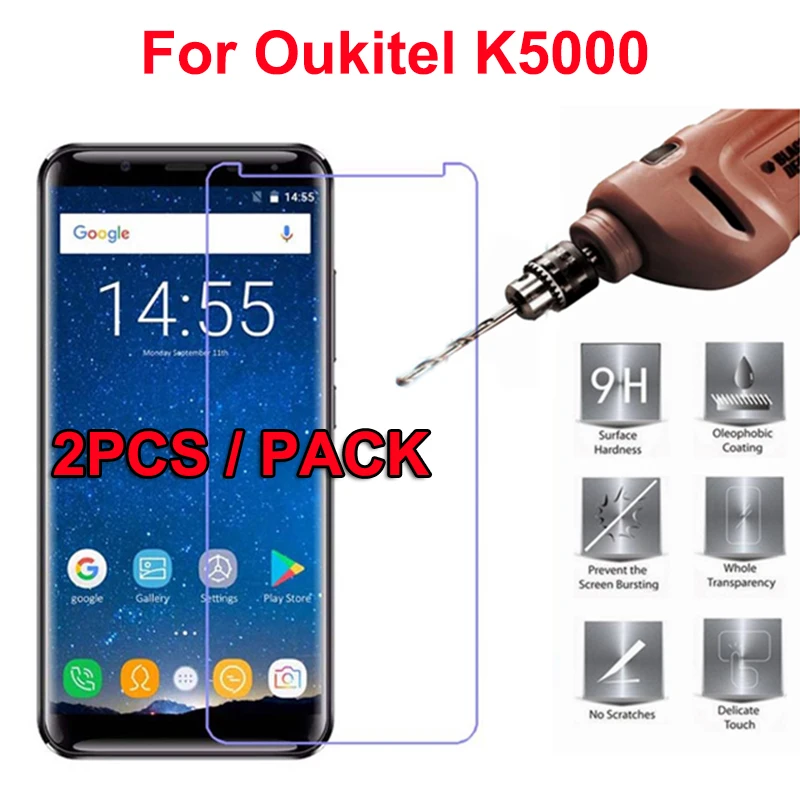 

2PCS For Oukitel K5000 K 5000 Tempered Glass 5.7 inch 9 H 2.5D Premium Screen Protector Film Case For Oukitel K5000 Mobile Phone