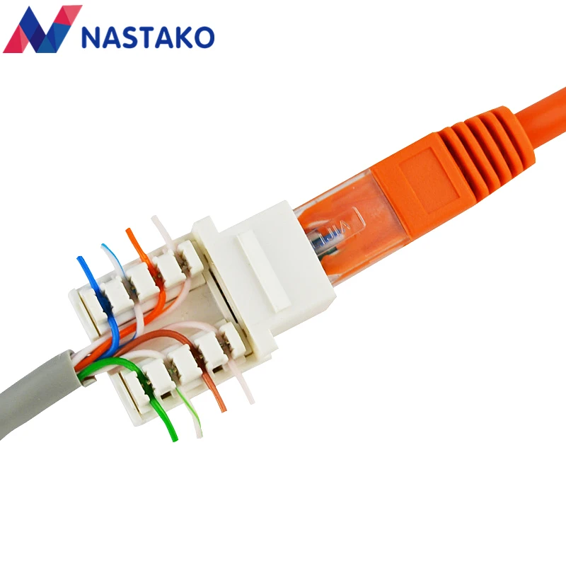 20 Pack Lot Orange CAT5e RJ45 110 Punch Down Keystone Modular Snap-In Jacks