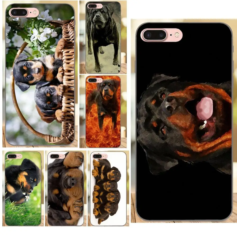 

For Huawei nova 2 Plus 2S 3i 4 Y3 Y5 II Y6 Y7 Y9 Lite Plus Prime 2017 2018 2019 TPU Cellphone Black Rottweiler Dog Puppies