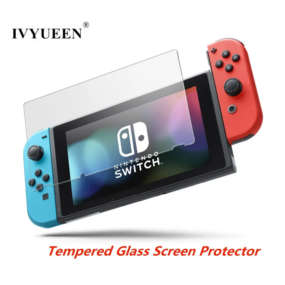 

IVYUEEN 1 pcs Premium Tempered Glass Screen Protector Film for Nintend Switch Joy-Con Console Anti-Scratch Game Accessories