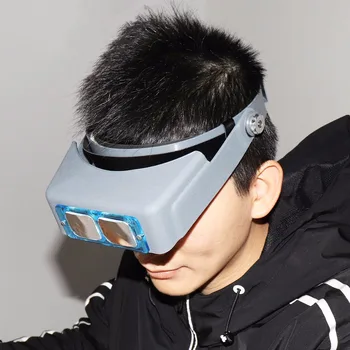 

Sale Headband Adjustable Type Magnifying Glass with 4 Optical Glass Lens and Soft Leather Mats for Jewel Repair / Readind