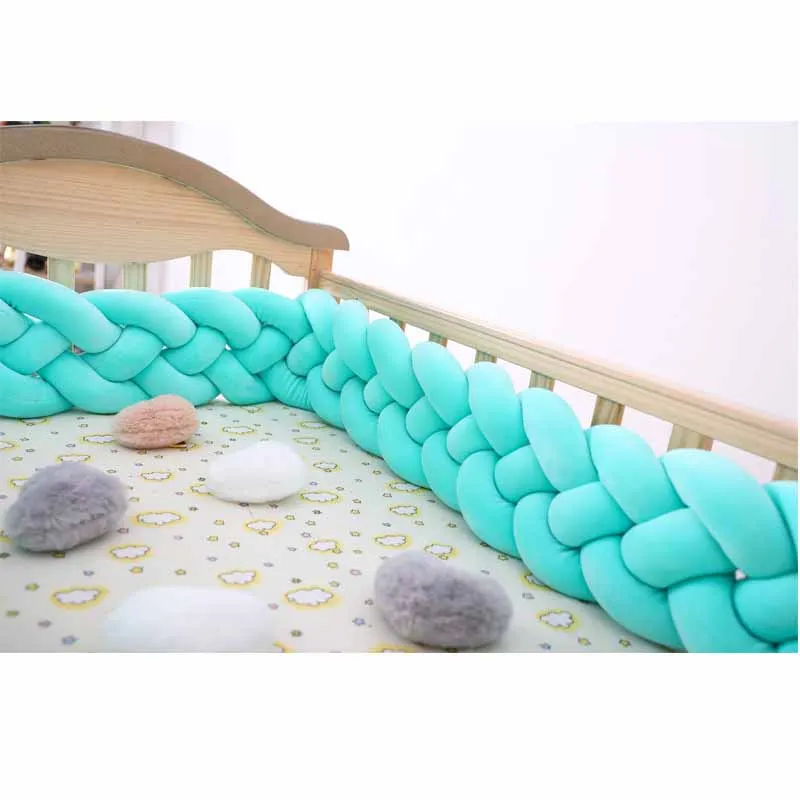 3м Детская кровать бампер узел дизайн новорожденного ребенка защита для кроватки Детская кроватка бамперы Постельные Принадлежности Декор детской комнаты - Цвет: cyan