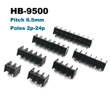 

5pcs Pitch 9.5mm Barrier Screw PCB Terminal Block Straight Pin 2/3/4/5/6/7/8P Morsettiera Connector 300V 25A 14AWG 2.5mm2