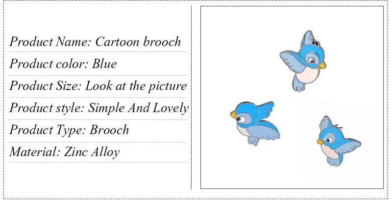 3 шт./компл. простой мультфильм милый синий птица на эмали брошь на шпильке, Лидер продаж одежда значки декоративные броши для Для женщин Для мужчин ювелирные изделия