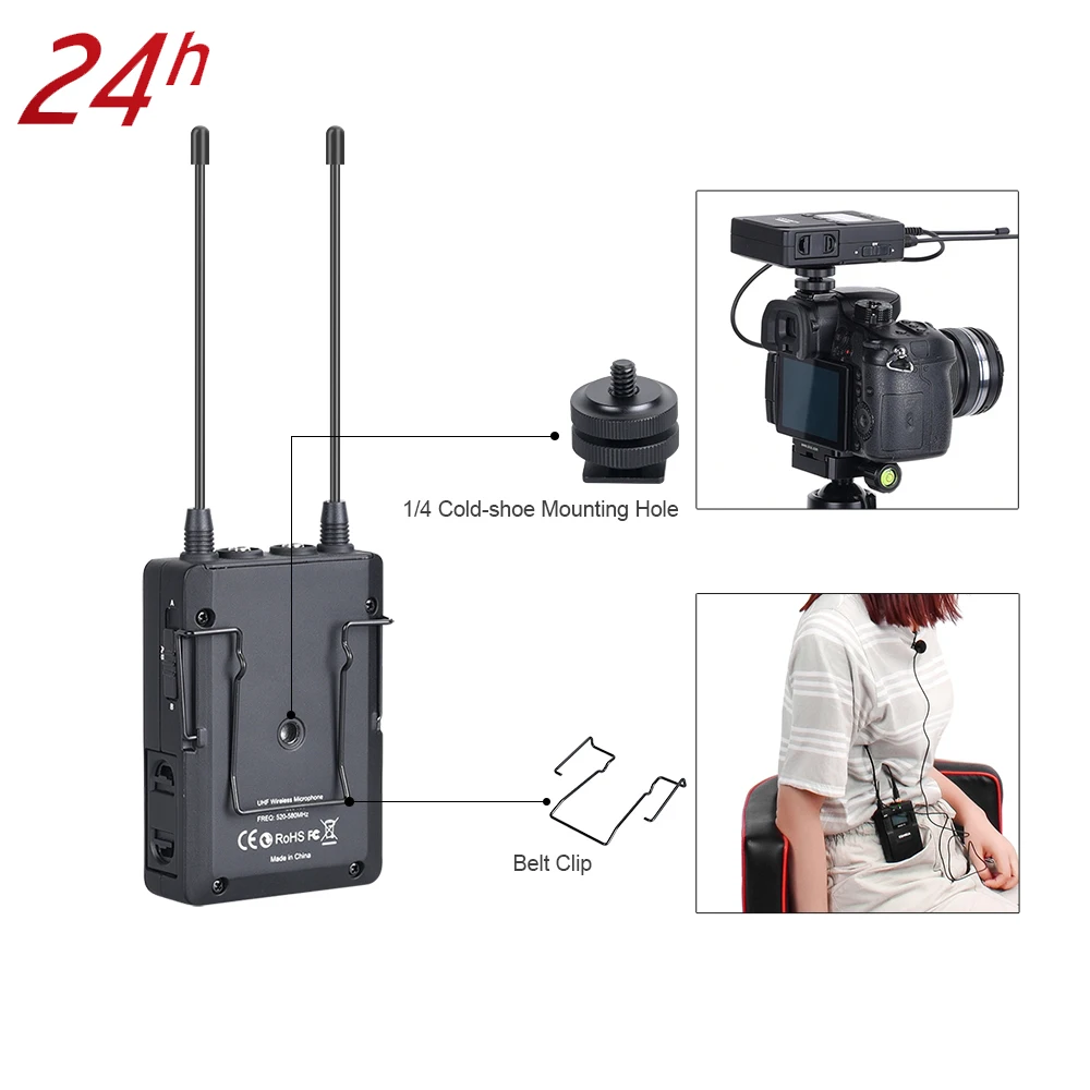 Comica CVM-WM200 (D) 96-قناة معدنية كاملة UHF اللاسلكي يده ميكروفون نظام لكانون 6D 600D 5D2 5D3 نيكون سوني كاميرا