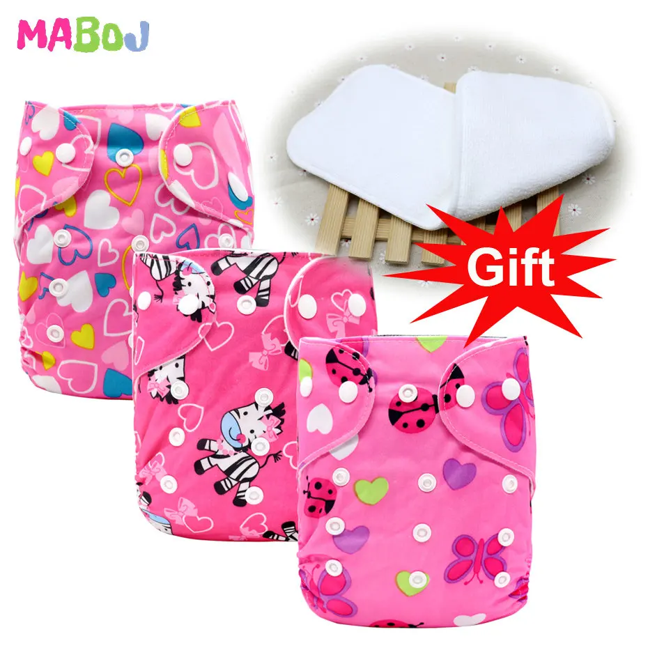 MABOJ Cloth Diapers Baby Pocket Cloth Diaper One Size Waterproof Nappy Reusable Cloth Nappies Set Washable Wholesale New - Цвет: PD5-4-2-2