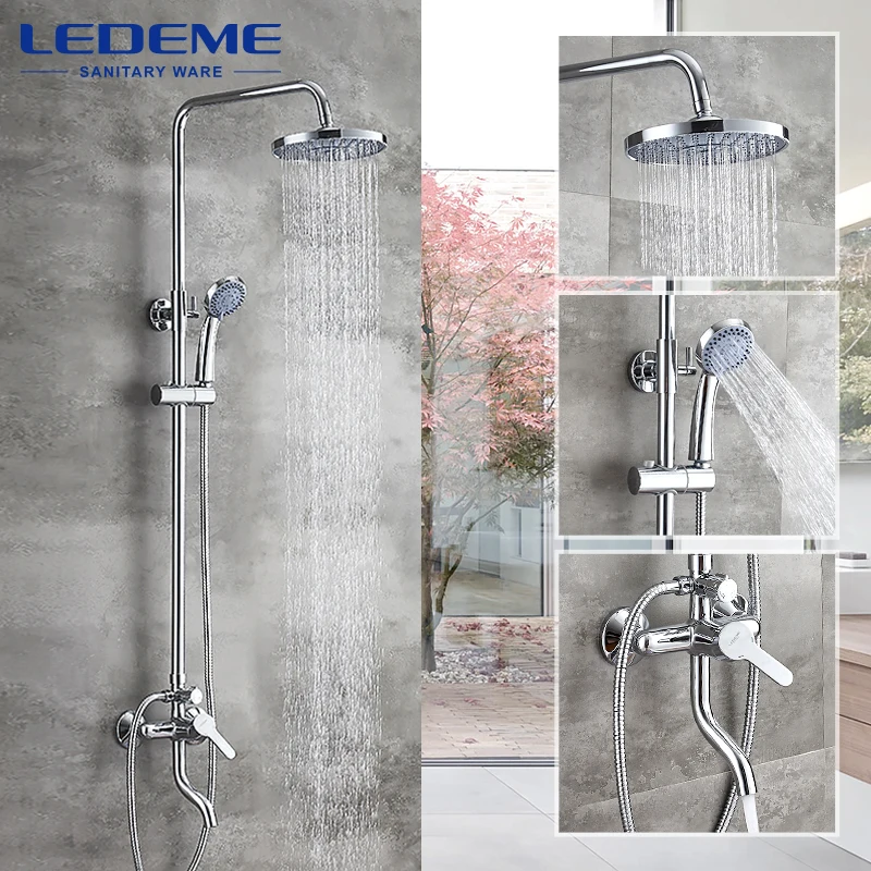 LEDEME 새로운 도착 욕실 조합 분지의 수도꼭지와 샤워 꼭지 싱글 핸들 냉온수 믹서 L2403 1|샤워 수도꼭지 .
