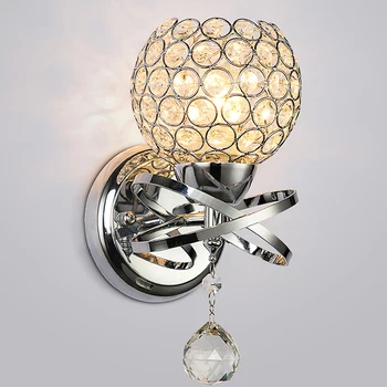 

Modern Style home lighting living room Wall Lamp Luxury Crystal Lampshade Pendant Wall Light Holder E14 Socket (No Bulb Included