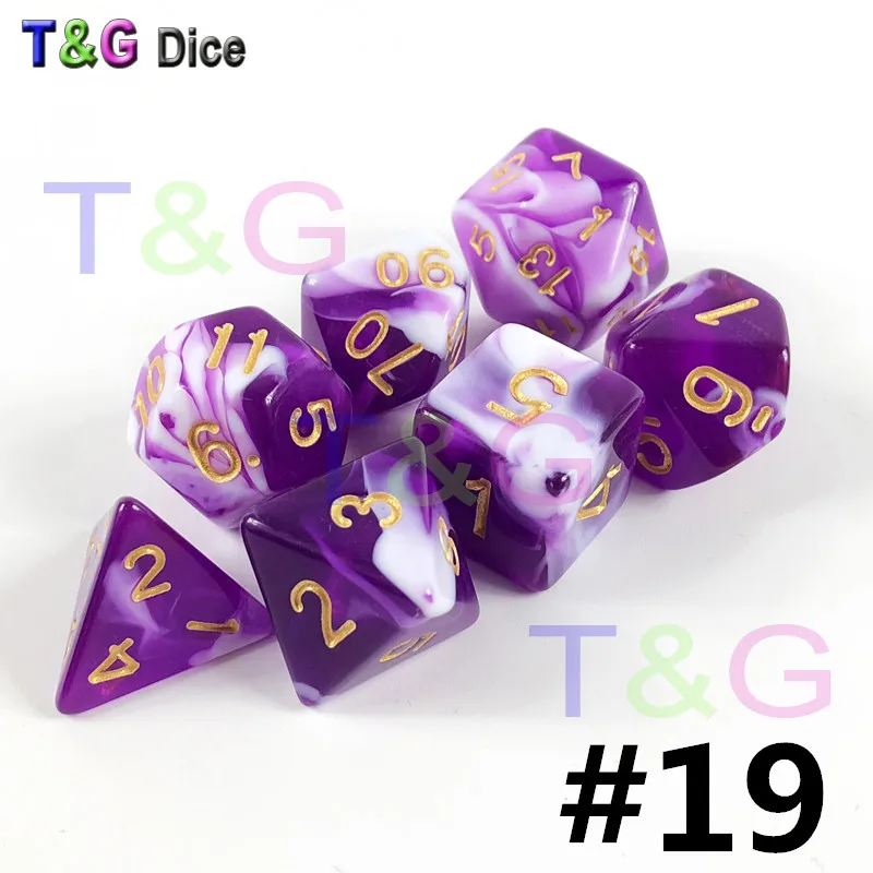 Brand New Doubled Color Dice 20 Different Set D4-D20 for DND RPG Portable Board Game As Gift