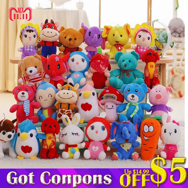 

20cm Kawaii Animals Plush Doll Bt21 Pillow Cartoon Plush Toys for Children Kids Gift Wedding Decoration Random Color