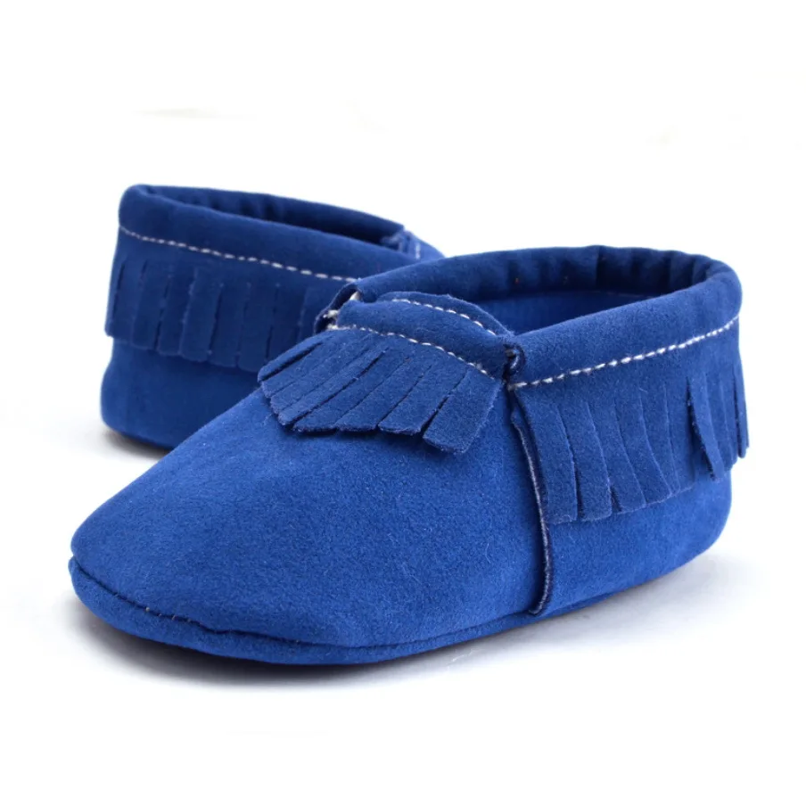 Детская обувь унисекс тапочки для малышей Мокасины детские пинетки из искусственной замши bebe первый шаг ходунки для новорожденных обувь мягкая подошва - Цвет: Blue