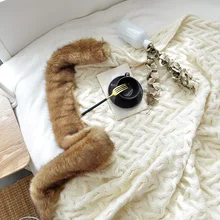 Супер мягкое белое меховое одеяло, зимнее плотное вязаное одеяло из искусственного меха для кровати, дивана, трикотажное постельное белье, 120x180 см